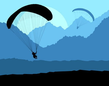 滑翔伞矢量背景景观概念矢量照片