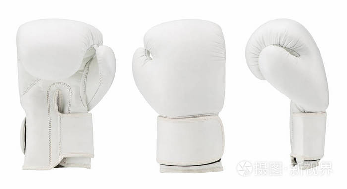 在白色背景查出的拳击手套.运动服