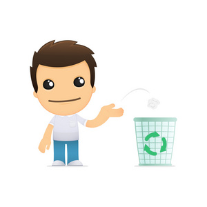 可爱的卡通休闲男人照片