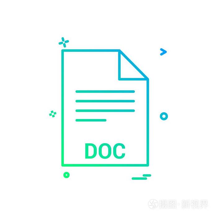 文档文件扩展名文件格式图标矢量设计