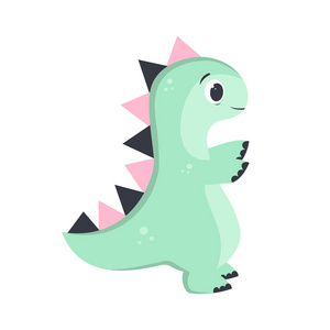 滑稽的小恐龙, 卡通恐龙为孩子创造时尚, 卡片与滑稽的动物照片