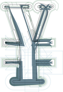 抽象的日元符号