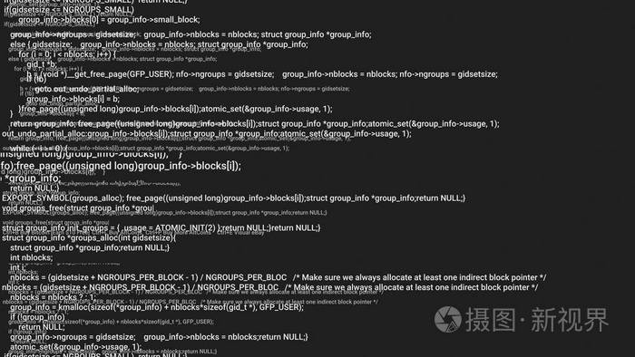 黑白屏幕编码黑客概念动画与故障.编程代码键入错误.