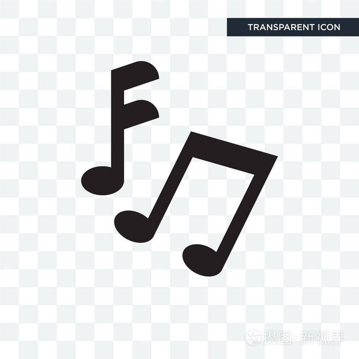 八分音符矢量图标在透明背景上隔离, 八分音符 lo