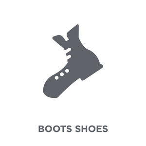 靴子鞋图标。靴子鞋的设计概念从露营收集。简单的元素向量例证在白色背景