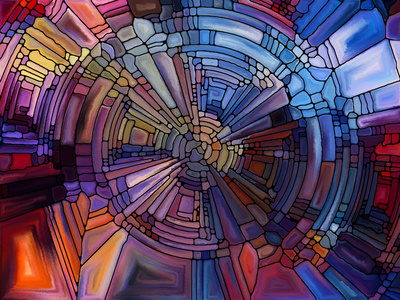 色彩鲜艳的彩绘玻璃套房中的老鼠侍酒师看红酒玻璃平面卡通风格矢量