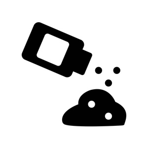 粉末图标粉末图标.时尚粉末标志概念在白色背景从卫生收藏.