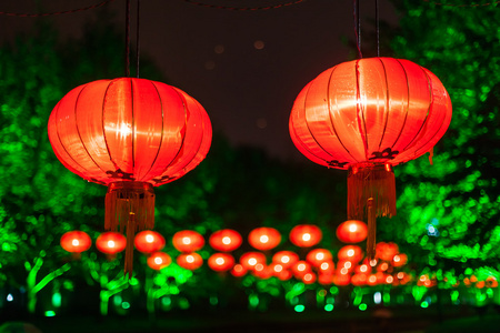 泰国花灯展览的元宵节花灯照片