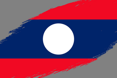 刷笔画背景与垃圾样式的旗帜老挝