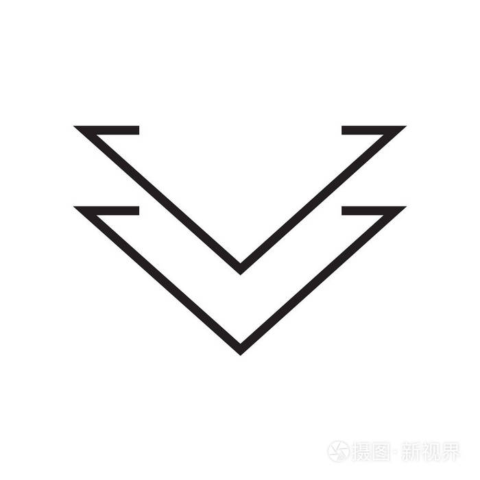 白色 backg 上的雪佛龙图标矢量符号和符号分离