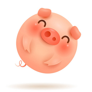 小猪飞气球。农历。猪的年。中国生肖 猪中国历法上的2019年象征图片