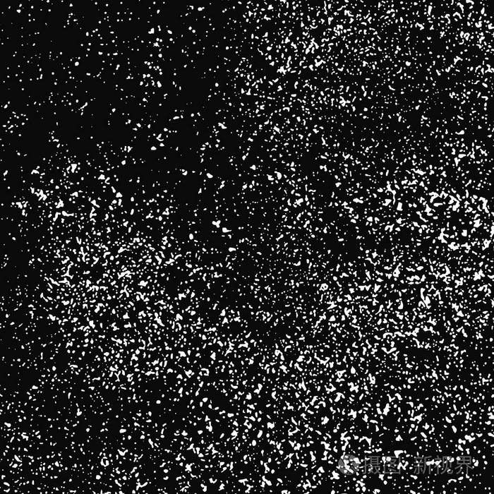 黑色背景上的白色颗粒状纹理灰尘覆盖浅色噪声颗粒雪向量元素插图eps