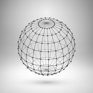 线框网格多边形球体