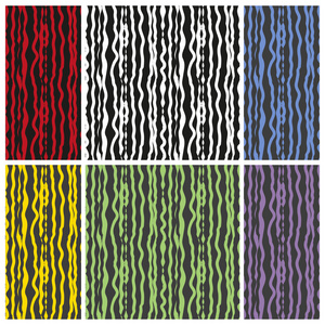 设置的抽象图案鲜艳的无缝不均匀波浪带不同的颜色。矢量 eps 10