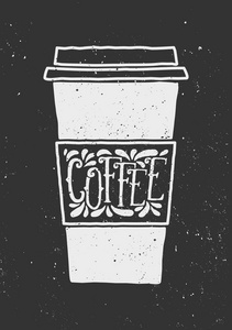 黑板风格版式咖啡杯设计图片