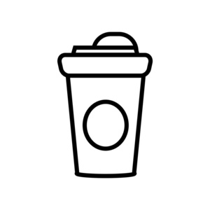 咖啡杯图标矢量隔离在白色背景, 咖啡杯