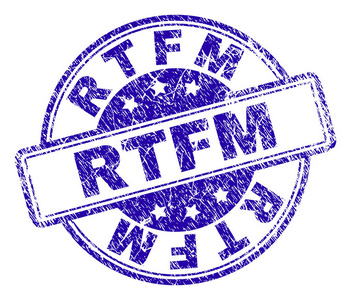 划痕纹理的 rtfm 邮票印章