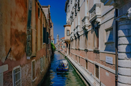 威尼斯的房子和运河的看法, 意大利