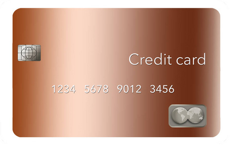 在此插图中可以看到一张铜金属信用卡。它说明了金属信用卡