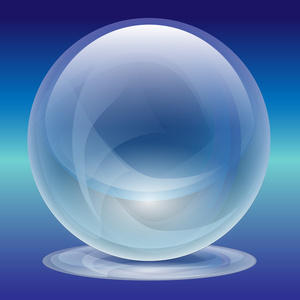 透明的玻璃球体-珍珠照片