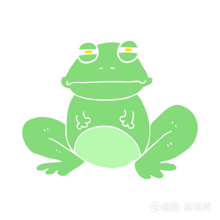 青蛙的平面颜色例证