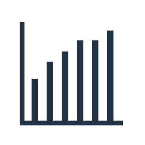 条形图图标矢量被隔离在白色背景上, 条形图 si