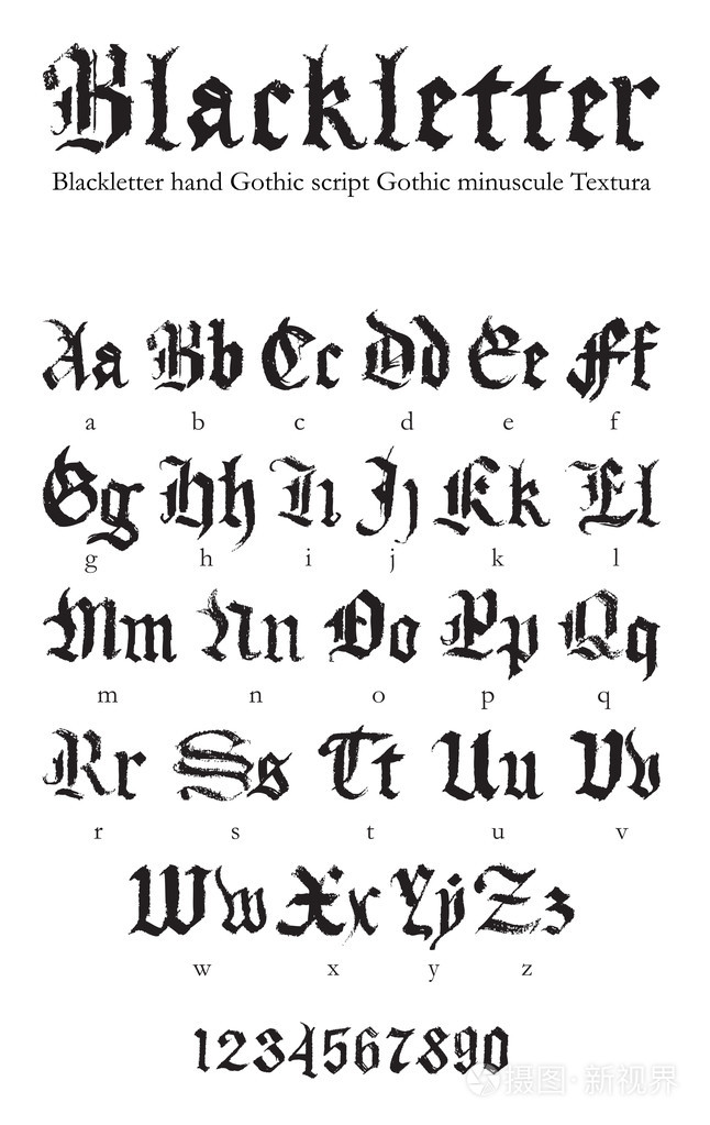 手绘的哥特式字体