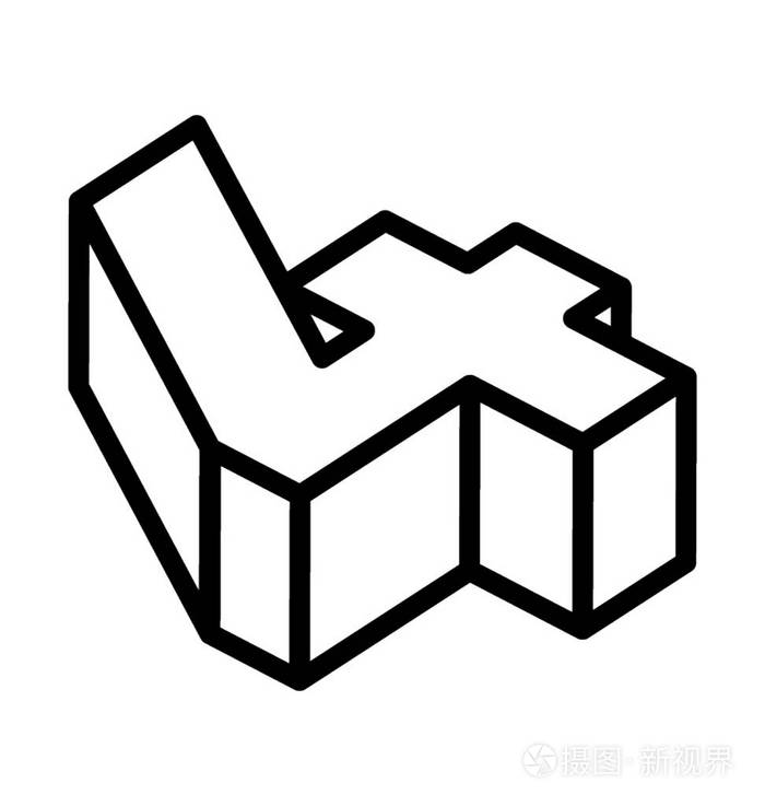 具有3d 效果的数字字母, 3d 四插画-正版商用图片0aubjv-摄图新视界