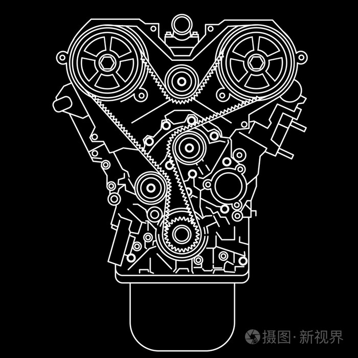 赛车发动机前视图插画-正版商用图片0aud2m-摄图新视界