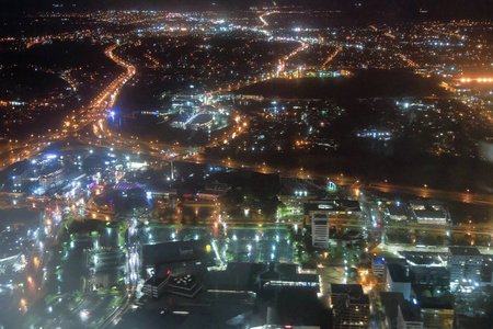 奥克兰的夜晚, 从空气中看到, 新西兰