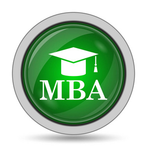 Mba 图标。白色背景上的互联网按钮