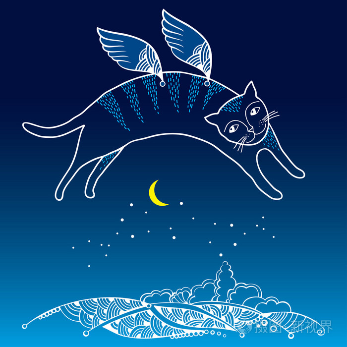 带翅膀的逗猫.系列的漫画猫