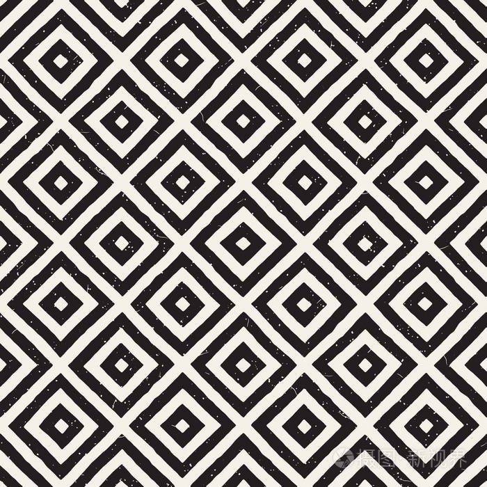 手工绘制的无缝重复模式与线平铺.蹩脚手绘墨刷背景纹理