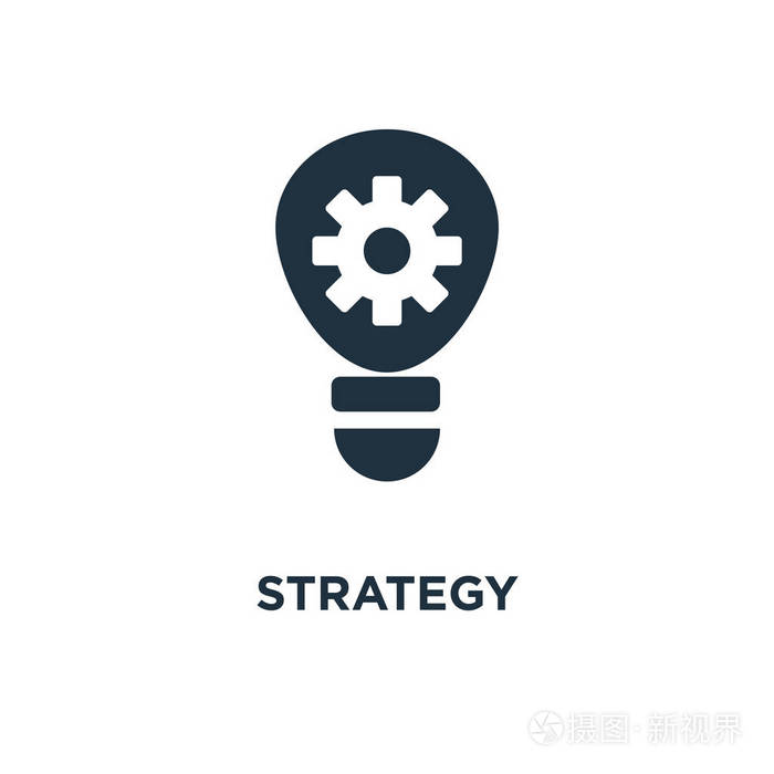 策略图标.黑色填充矢量图.在白色背景上的策略符号.可用于网络和移动