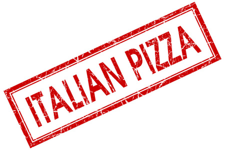 意大利的比萨饼红场低劣邮票孤立的白色背景上