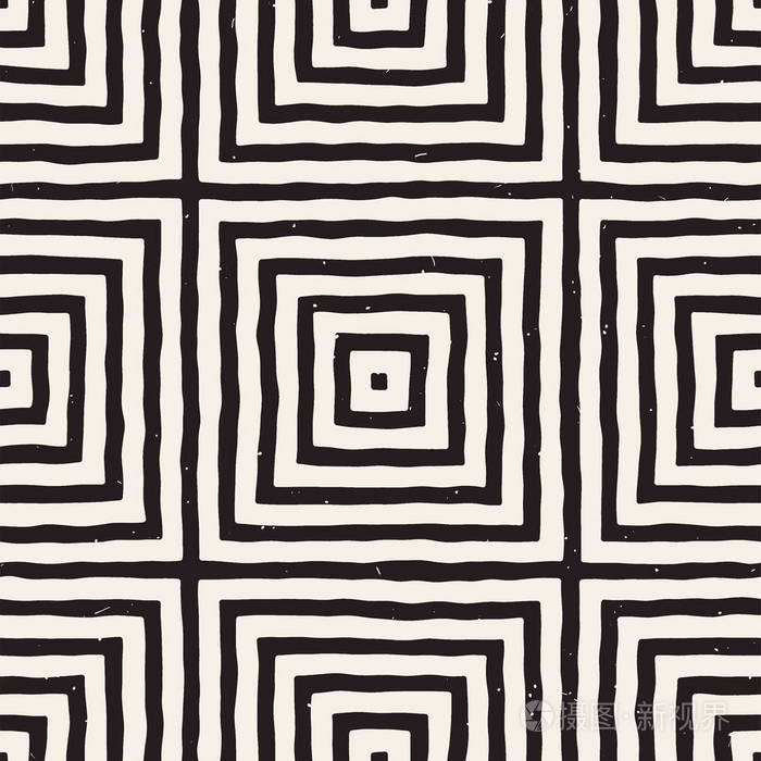 手工绘制的无缝重复模式与线平铺.蹩脚手绘墨刷背景纹理