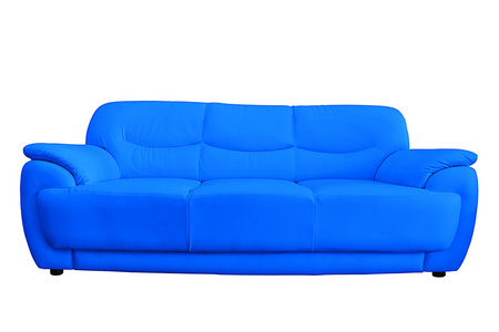蓝色真皮沙发