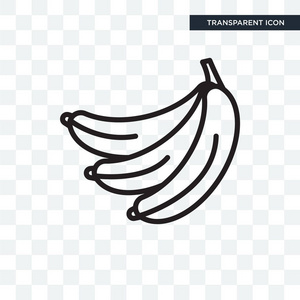 香蕉矢量图标在透明背景下隔离, 香蕉 lo