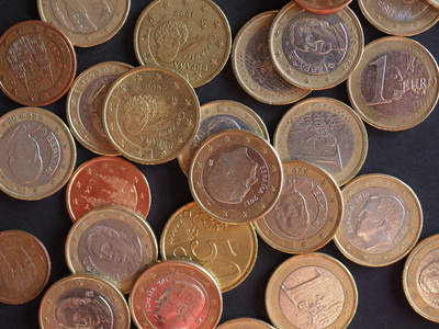 欧洲硬币货币 欧元 从西班牙轴承前国王胡安卡洛斯 I 和国王的肖像