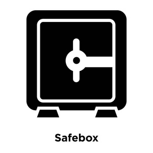 保险箱图标矢量隔离在白色背景上, 标志概念的保险箱标志在透明的背景, 充满黑色符号