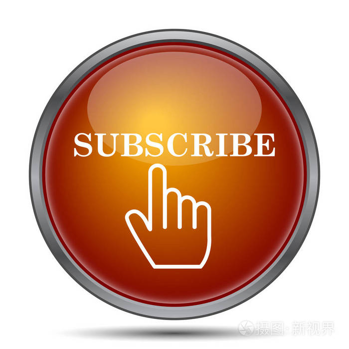 订阅图标白色背景上的互联网按钮