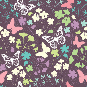 花朵和蝴蝶图案