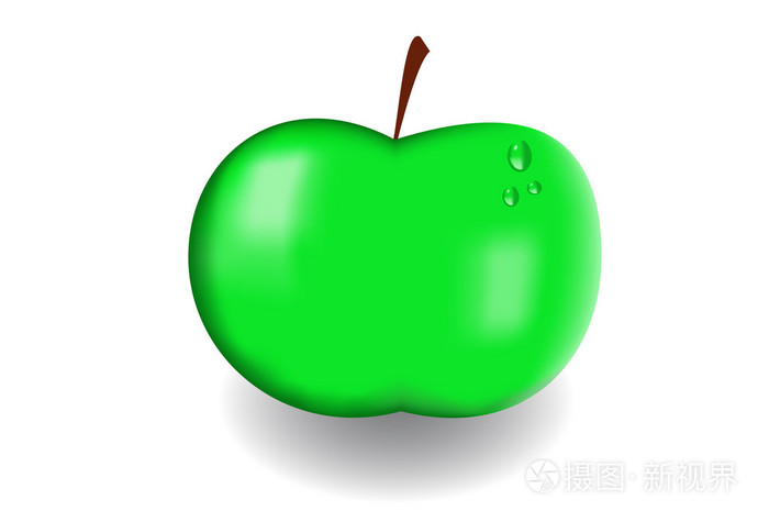 绿色熟透的苹果