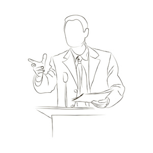 素描公众演讲,平面设计维也纳塔西佗雕塑那个在讲台上讲话.