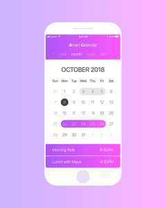 矢量日历应用程序 Ui 概念