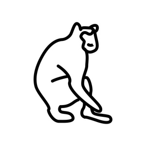 猴图标向量被隔离在白色背景上, 猴子透明符号