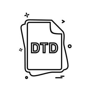 Dtd 文件类型图标设计向量