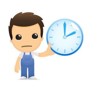 fl工素材可爱的卡通机修工照片