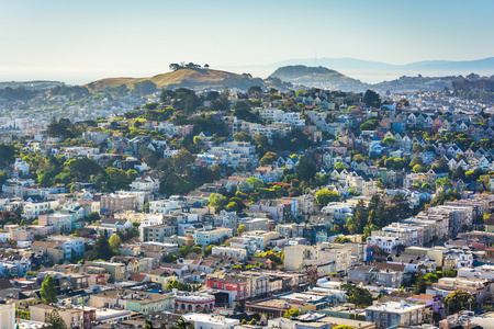 从 San Francisco 加州电晕高地公园视图