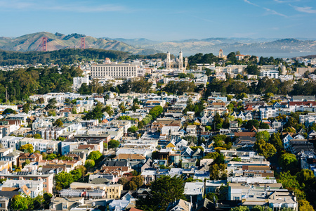 从坦克山公园，在 San Francisco，加州的视图